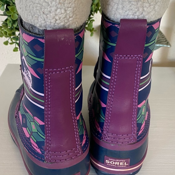 Sorel Caribou Womens Purple Waterproof Insulated Rubber Winter Snow Boots Size 3 - Picture 6 of 8